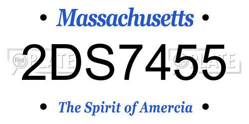 2DS7455 Massachusetts License Plate