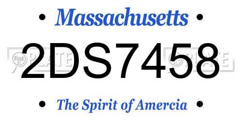2DS7458 Massachusetts License Plate