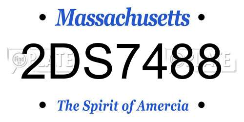 2DS7488 Massachusetts License Plate