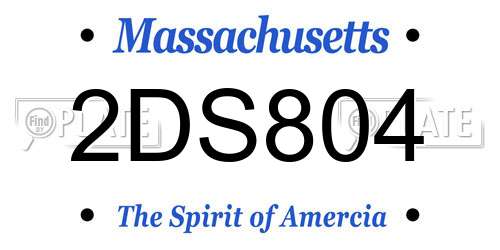 2DS804 Massachusetts License Plate