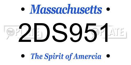 2DS951 Massachusetts License Plate
