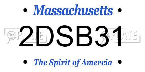 2DSB31 Massachusetts License Plate