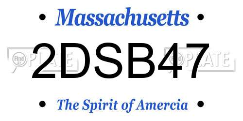 2DSB47 Massachusetts License Plate