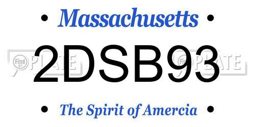 2DSB93 Massachusetts License Plate