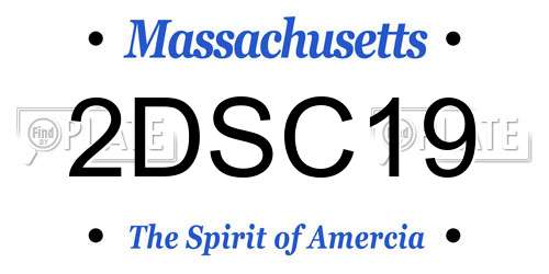 2DSC19 Massachusetts License Plate
