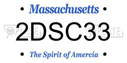 2DSC33 Massachusetts License Plate