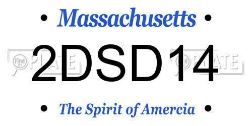 2DSD14 Massachusetts License Plate