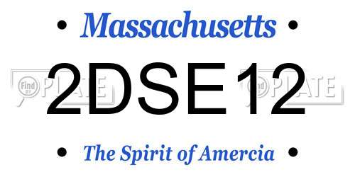 2DSE12 Massachusetts License Plate