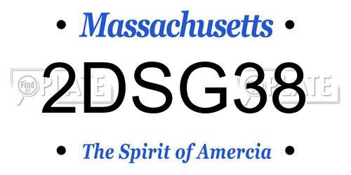 2DSG38 Massachusetts License Plate