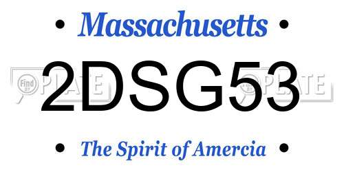 2DSG53 Massachusetts License Plate