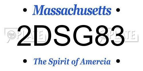 2DSG83 Massachusetts License Plate