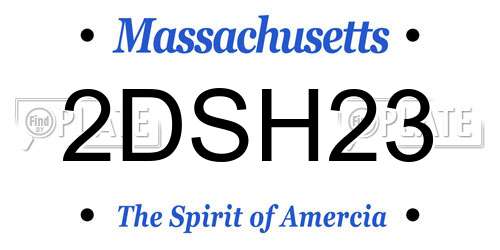 2DSH23 Massachusetts License Plate