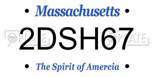 2DSH67 Massachusetts License Plate