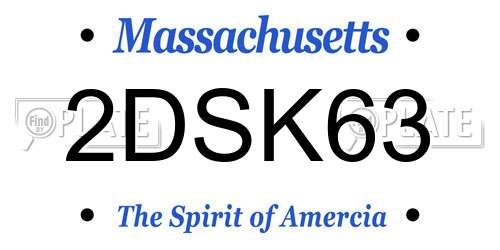 2DSK63 Massachusetts License Plate