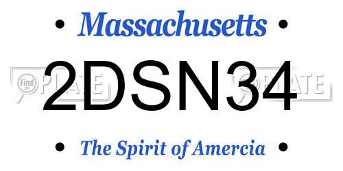 2DSN34 Massachusetts License Plate