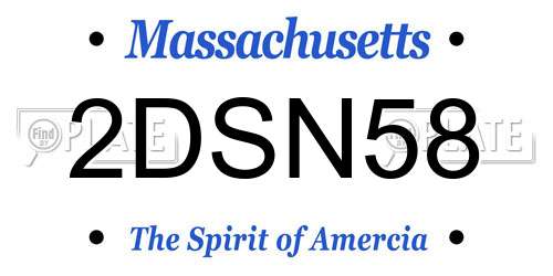 2DSN58 Massachusetts License Plate