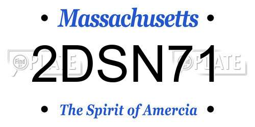 2DSN71 Massachusetts License Plate