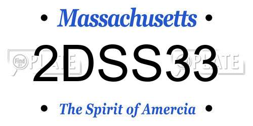 2DSS33 Massachusetts License Plate