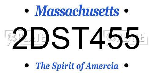 2DST455 Massachusetts License Plate