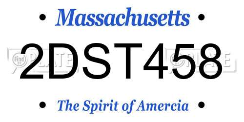 2DST458 Massachusetts License Plate