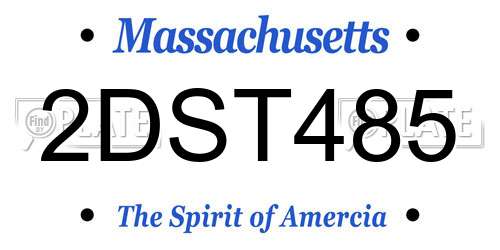 2DST485 Massachusetts License Plate