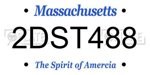 2DST488 Massachusetts License Plate