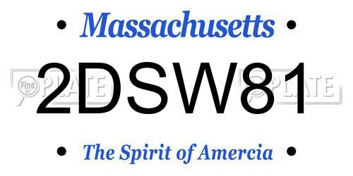 2DSW81 Massachusetts License Plate
