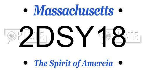 2DSY18 Massachusetts License Plate