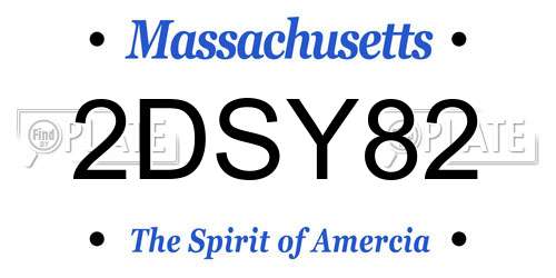 2DSY82 Massachusetts License Plate