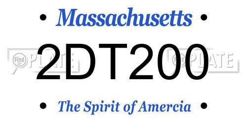2DT200 Massachusetts License Plate