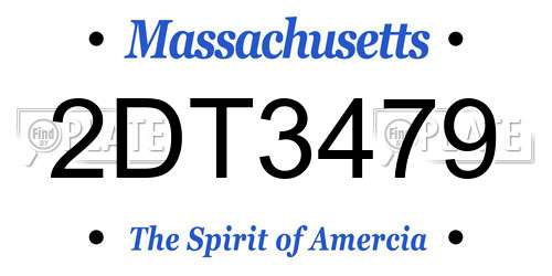 2DT3479 Massachusetts License Plate