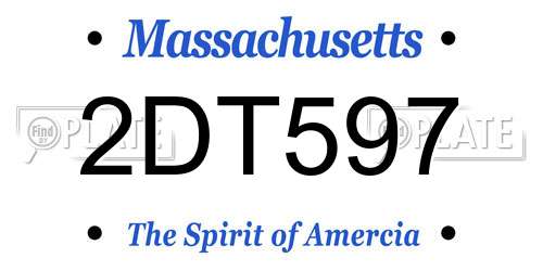 2DT597 Massachusetts License Plate