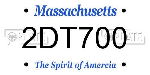 2DT700 Massachusetts License Plate