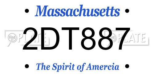 2DT887 Massachusetts License Plate