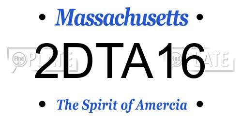 2DTA16 Massachusetts License Plate