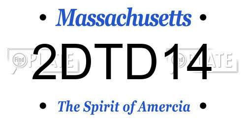 2DTD14 Massachusetts License Plate