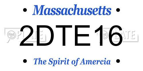 2DTE16 Massachusetts License Plate