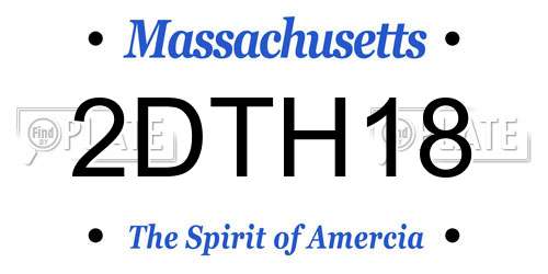 2DTH18 Massachusetts License Plate