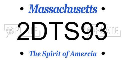 2DTS93 Massachusetts License Plate