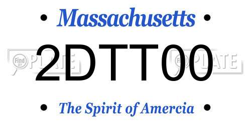 2DTT00 Massachusetts License Plate