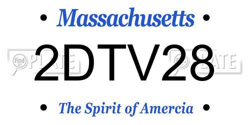 2DTV28 Massachusetts License Plate