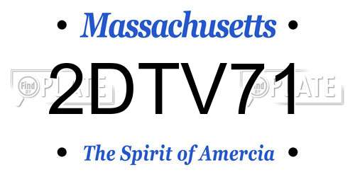 2DTV71 Massachusetts License Plate