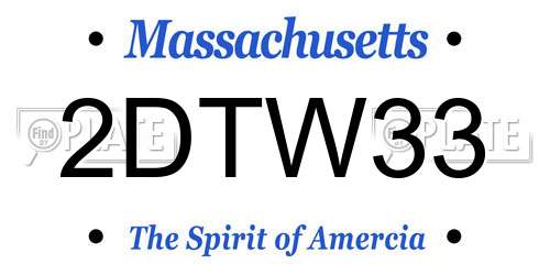 2DTW33 Massachusetts License Plate