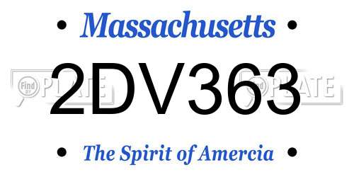 2DV363 Massachusetts License Plate