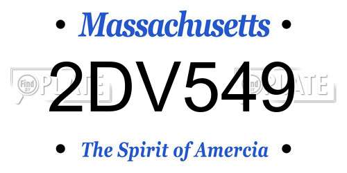2DV549 Massachusetts License Plate