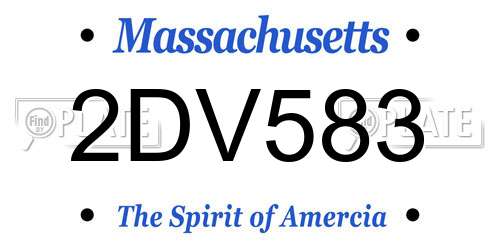 2DV583 Massachusetts License Plate