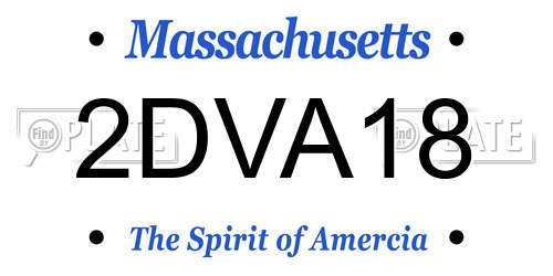 2DVA18 Massachusetts License Plate