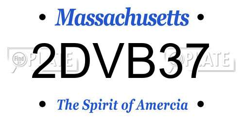 2DVB37 Massachusetts License Plate