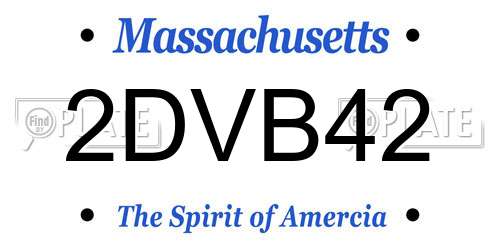 2DVB42 Massachusetts License Plate