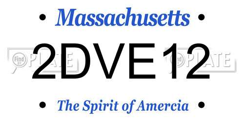 2DVE12 Massachusetts License Plate